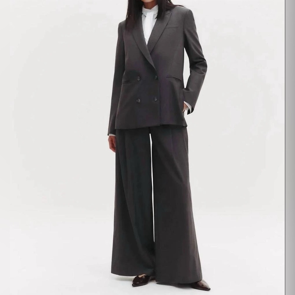 NWT $925 TWP Tabitha Double Breasted Wool Blend Blazer